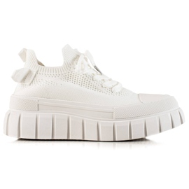TRENDI Moderigtige sneakers på platformen hvid