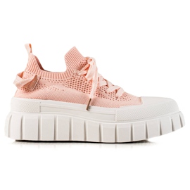 TRENDI Moderigtige sneakers på platformen lyserød