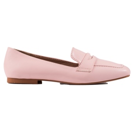 Klassiske loafers med øko -læder lyserød