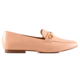 Ideal Shoes Elegante loafers med cubic zirconia beige