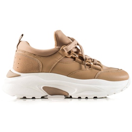 TRENDI Moderigtige sneakers beige brun