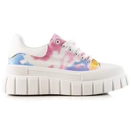 TRENDI Farverige sneakers på platformen flerfarvet