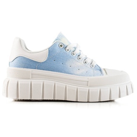 TRENDI Blå sneakers på platformen