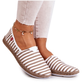 Espadriller til kvinder Big Star Slip-on Stripes FF276029 Beige hvid