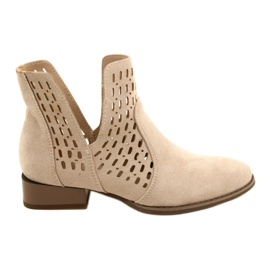 Dame ruskindsstøvler Daszyński Beige SA197-12