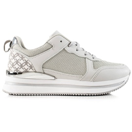 Diamantique Sølv sneakers med mesh grå