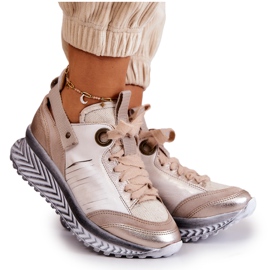 Dame læder Maciejka 04916-19 Beige sneakers