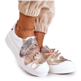 Slip-On Sneakers i læder til kvinder Maciejka 05488-11 Hvid