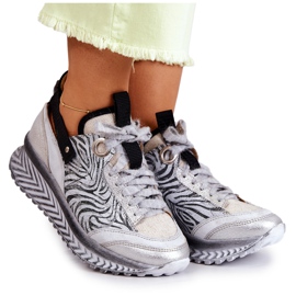 Maciejka sneakers i læder til kvinder 04916-03 Grå