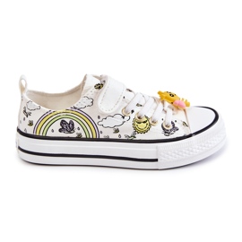 Vinceza Børnesneakers med velcroprint Hvid blonde
