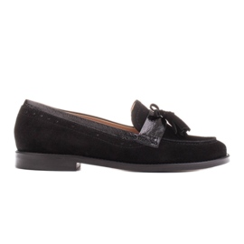 Marco Shoes Loafers med dekorative frynser sort