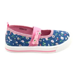 American Club Pigers ballerinas sneakers med en bue i blomster blå