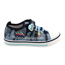 American Club Amerikanske sneakers børnesko læderindsats TEN54 / 22 Moro ['marine blå'] blå