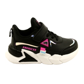 American Club Velcro sportssko med hologram AA24/22 sort