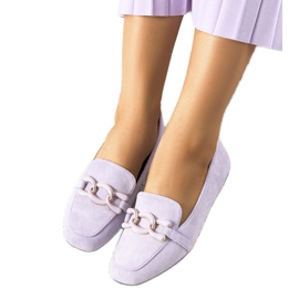 Lilla firkantede loafers fra Hattie violet