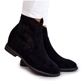 S.Barski Ruskind Damestøvler Hidden Wedge Black Solene sort