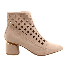 M.Daszyński Dame gennembrudte støvler Daszyński MR2168A-3 ruskind Beige