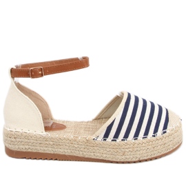 Gema blå stribede espadriller marine blå