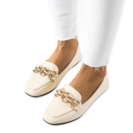 Beige loafers med Tillison kæde