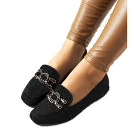 Sorte loafers med firkantet tå fra Hattie