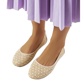 Beige skinnende Chuwi blonde ballerinaer
