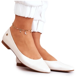 Dame læder ballerinaer Maciejka 04100-26 Lys beige