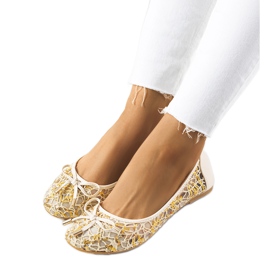Cathys beige gennembrudte ballerinaer
