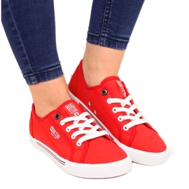 Tekstil lave sneakers Big Star W HH274061 rød