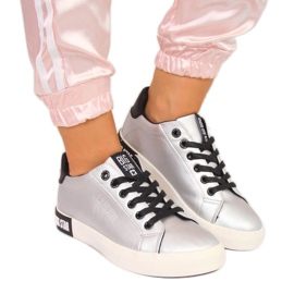 Low-top sneakers med øko læder Big Star W II274034 sølv