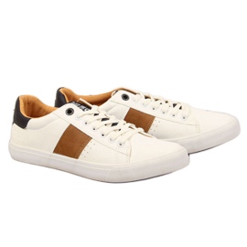 Low-top sneakers med øko læder Big Star M II174037 hvid brun