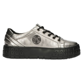 Filippo Stilfulde DP3528 / 22 GN Gun Metal Læder Sneakers brun sølv