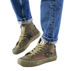 Grønne ankelhøje sneakers fra Amabella khaki