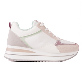 TRENDI Stilfulde sneakers på platformen hvid flerfarvet
