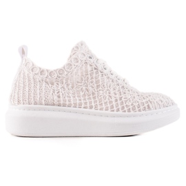 ARTIKER Openwork sneakers på platformen hvid