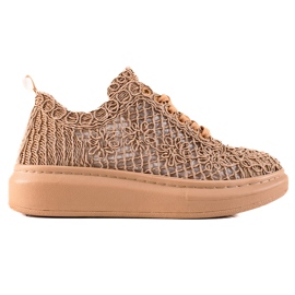 ARTIKER Openwork sneakers på platformen beige