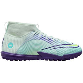 Nike Mercurial Superfly 8 Academy Mds Tf Jr DN3776 375 fodboldsko flerfarvet grøn