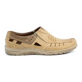 Olivier 893MP beige lædermoccasin herresko
