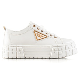 Goodin Sneakers med øko -læder på platformen hvid