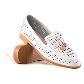 Goodin Læder Loafers Med Ornament hvid