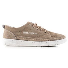 Goodin Casual læder sneakers beige