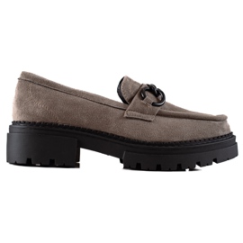 Moderigtige loafers på LA.FI platformen grå