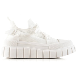 TRENDI Mode sneakers på platformen hvid