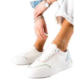 TRENDI Sneakers med farverigt indlæg hvid