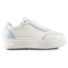 TRENDI Sneakers med blå indsats hvid