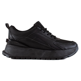 TRENDI Sort Eco læder sneakers