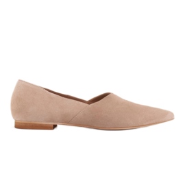 Marco Shoes Ruskindsballerinaer med udskæring 1285P-047-1 beige
