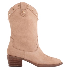 Marco Shoes Ruskinds cowboystøvler med jetfly beige
