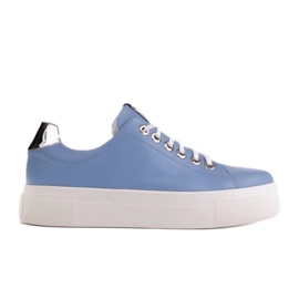 Marco Shoes Lette sneakers med tyk sål blå sølv