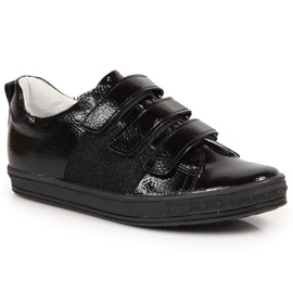 Velcro lakeret sko Kornecki 6286 Jr KOR6286B sort