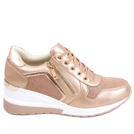 Champagne wedge sneakers Bene Champagne lyserød gylden